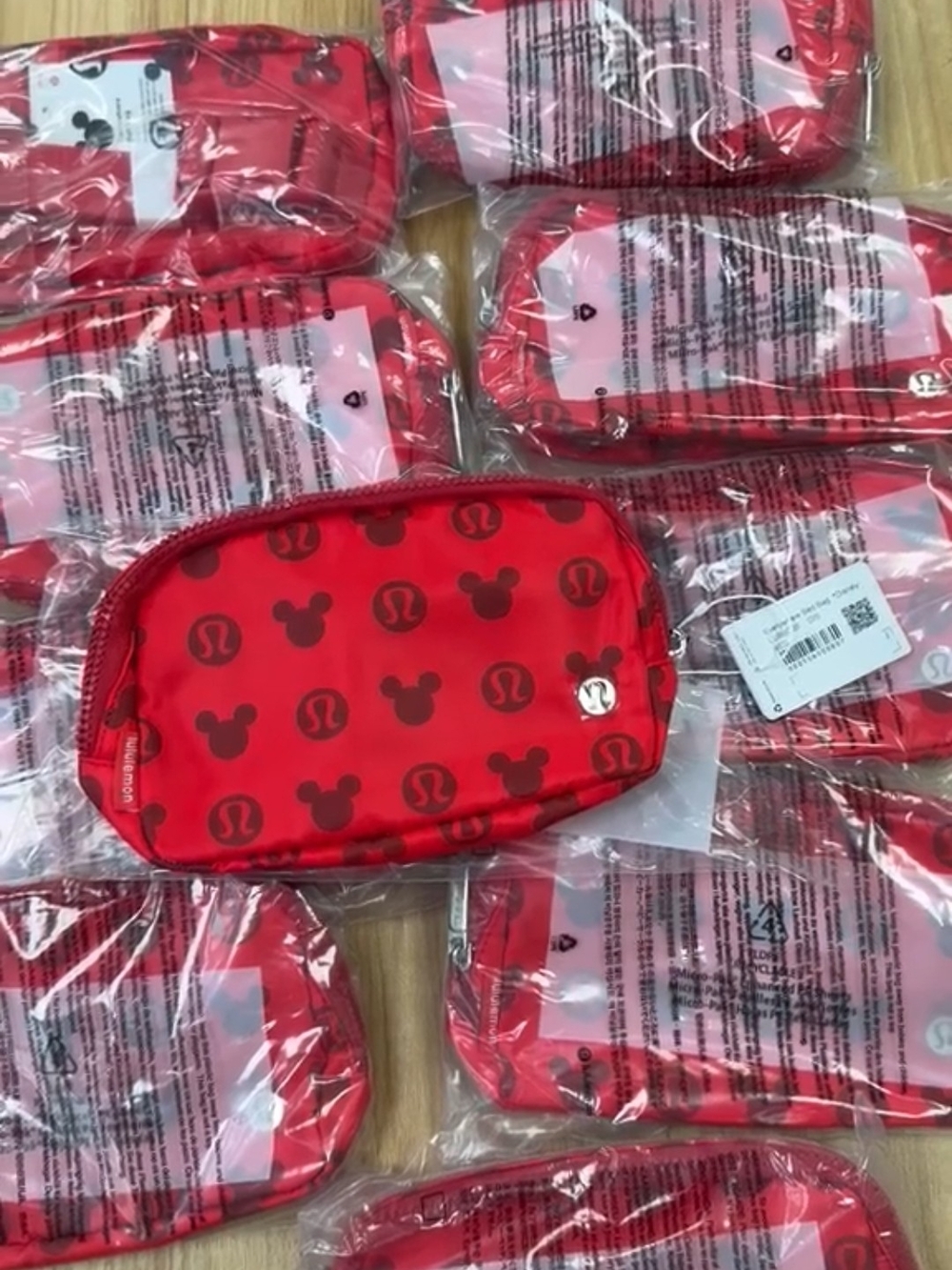 lululemon athletica Kids Red Mickey Dot Zip Pouch